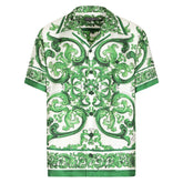 Majolica-print silk-twill shirt